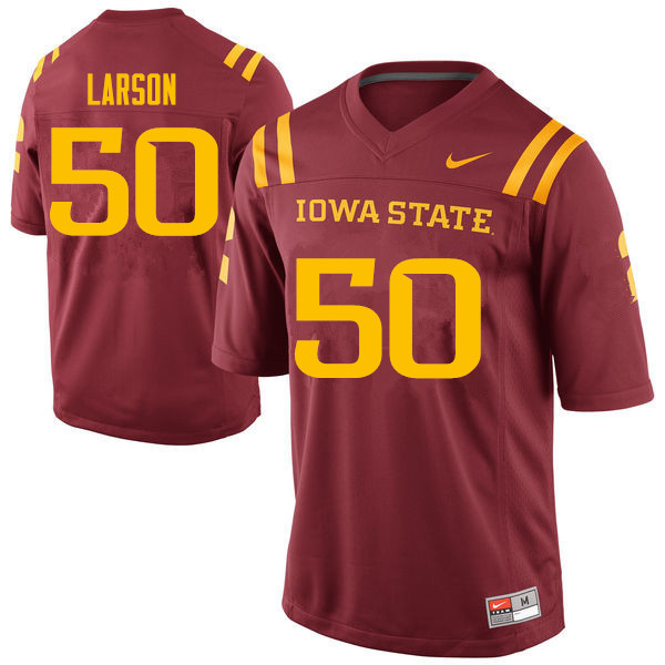 Iowa State Cyclones Men's #50 Bryan Larson Nike NCAA Authentic Cardinal College Stitched Football Jersey YK42B60FZ